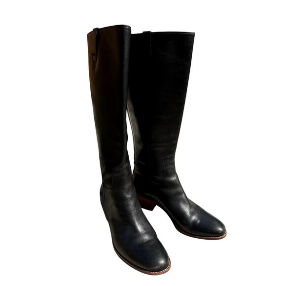 Kenneth Cole Reaction Black Leather Knee High Boots | Size 9.5 | Classic Riding - Picture 2 of 6
